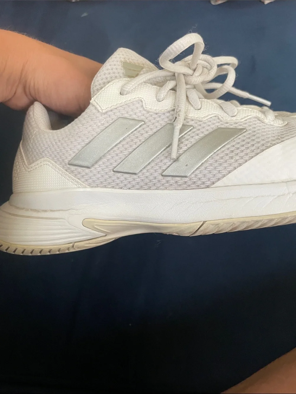 adidas Women's White Mesh Lace-Up Athletic Sneakers